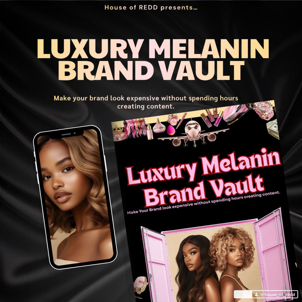 Luxury Melanin Brand Vault™ | Pink & Gold Content Bundle